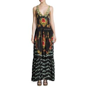 New with tags Camilla Lift the Veil Roses Long Silk Maxi Dress Small Sz 1